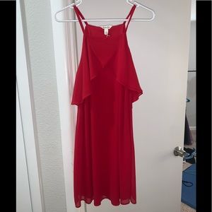Red off the shoulder dress